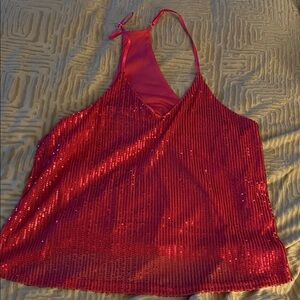 Elegant hot pinkSequin tank top size XL #415
